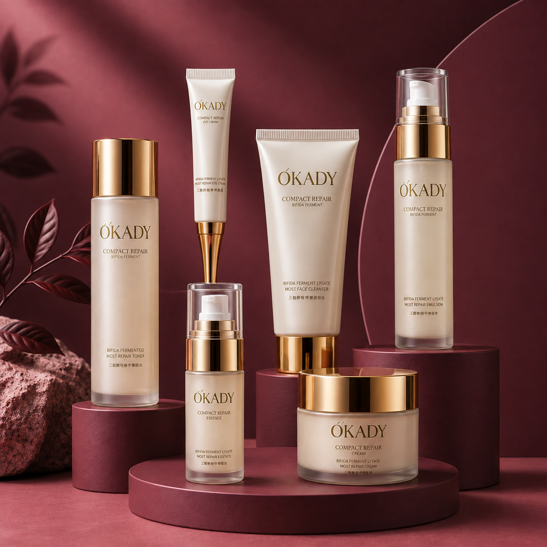 Preplexo ÓKADY Compact Repair Bio-Ferment Skincare Set - OKADY Bio-Ferment Skincare Set: The Complete 6-Piece Guide to Yeast Fermentation and Radiance