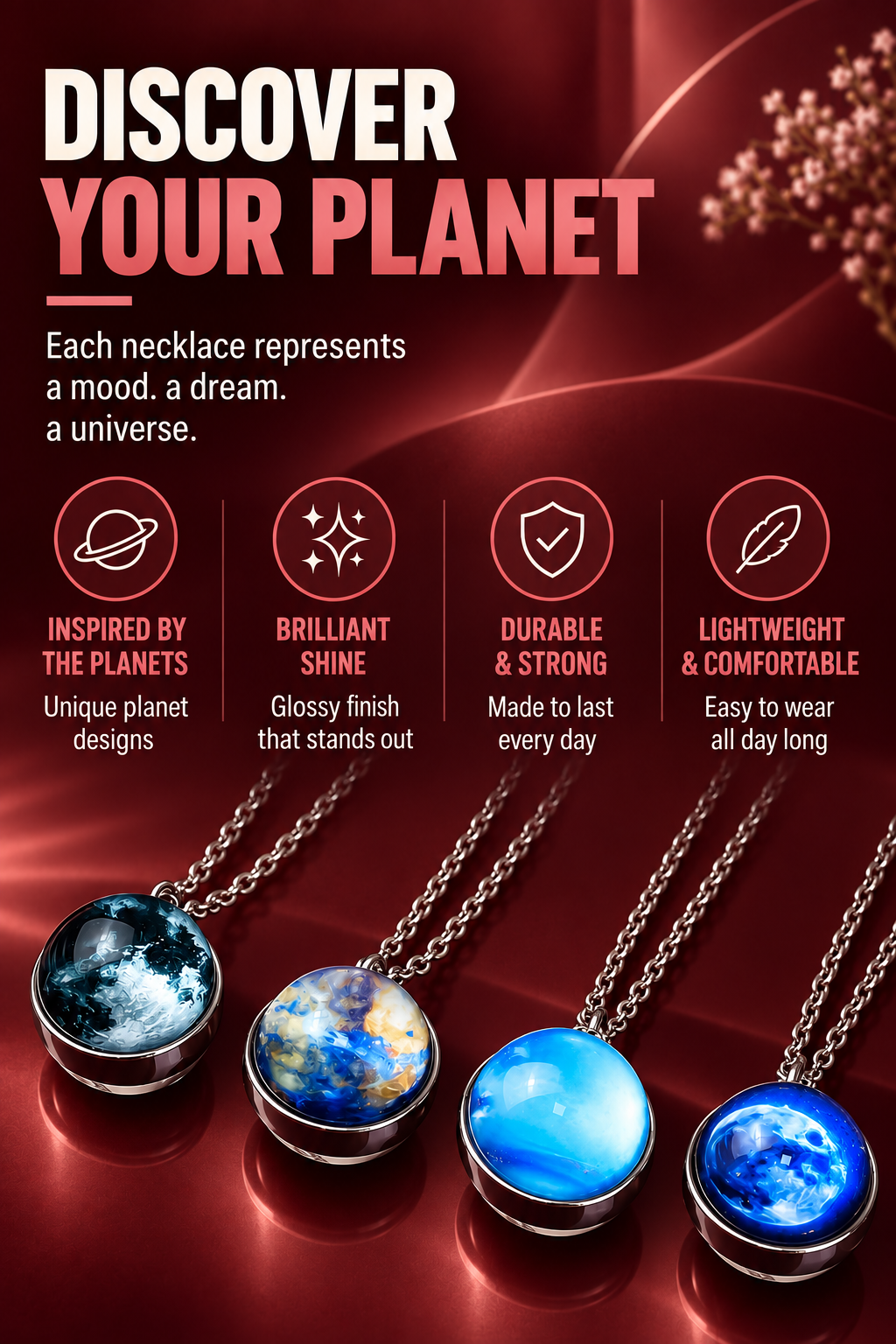 Preplexo Solar System Pendant Necklace - Landing Image 1