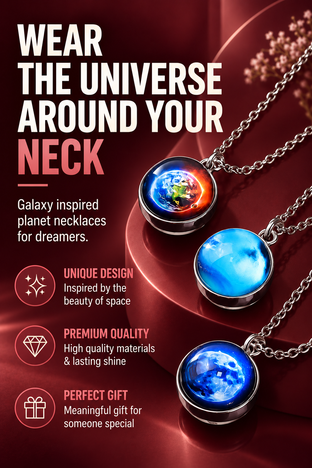 Preplexo Solar System Pendant Necklace - Landing Image 2