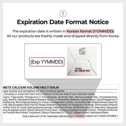 Expiration date format notice for Korean products with a balm packaging image.